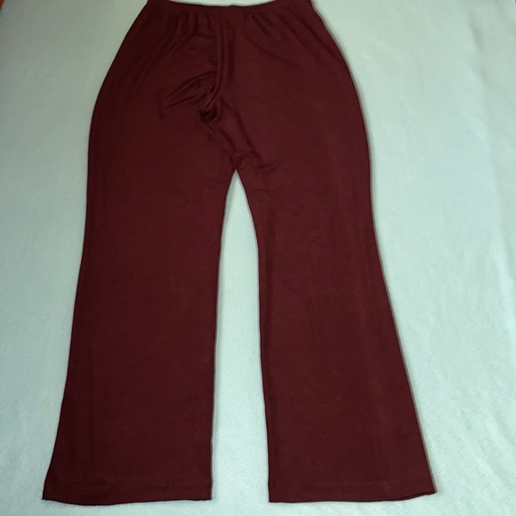 CHICO’S set TRAVELERS cardigan and no tummy pull on pants burgundy NEW size 12 - Picture 6 of 16